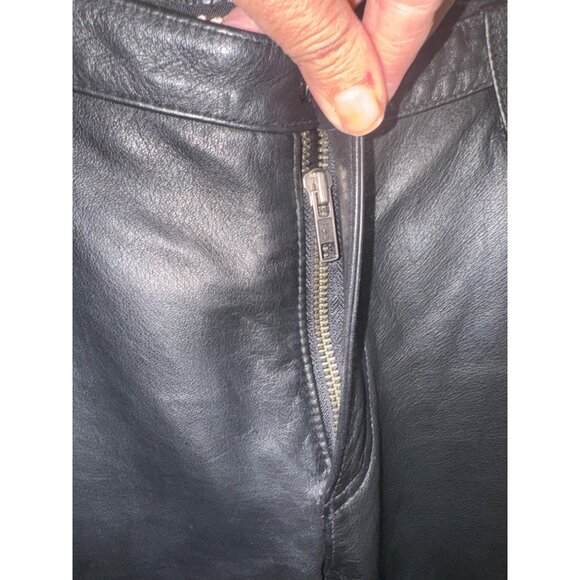 Harley Davidson Motor Biker Pants Leather Front Spandex Back 32/4 Comfort Riding - Picture 8 of 13